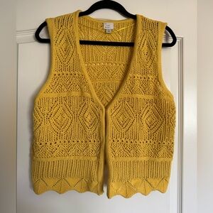a new day Mustard Knit Sweater Vest Sz L